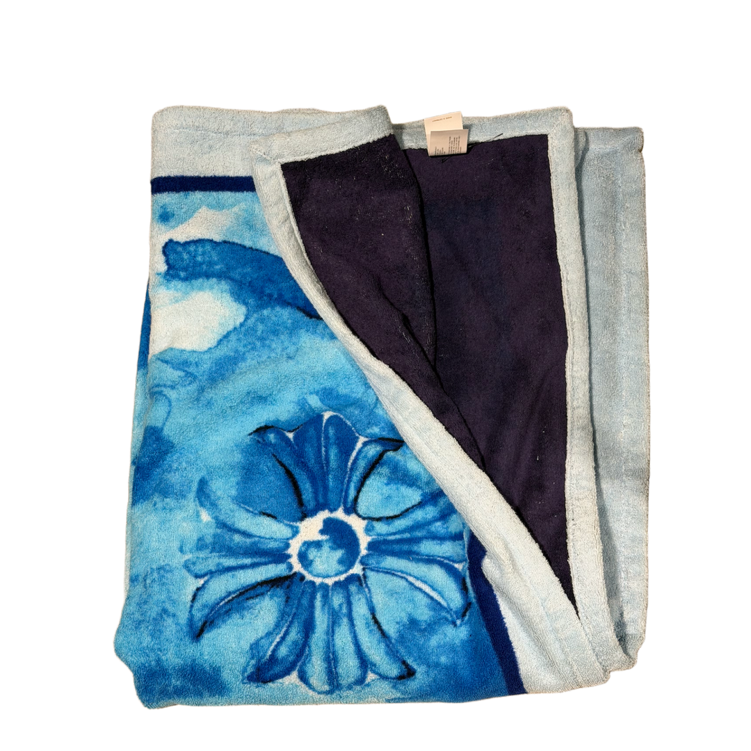 CHROME HEARTS 'BLUE CROSS MOTIF' BEACH TOWEL