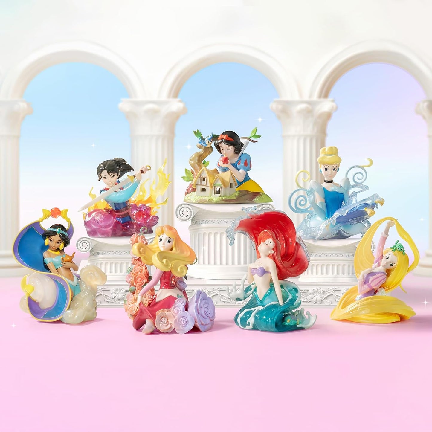 52TOYS BLINDBOX DISNEY PRINCESS Art Gallery Series 2 Blind Box Trending Figure Collectible Figure Painted Gacha Desktop Decoration Doll Toy Perfect Gift for Disney Anime Fans Kids Collectors Birthday Christmas (1 Pack)