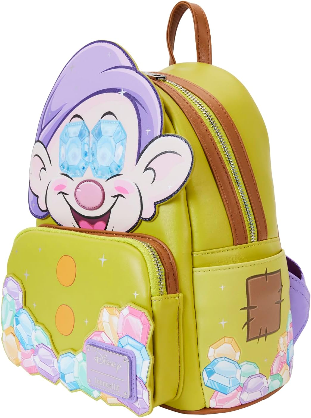 Loungefly Disney Snow White: Diamond Dopey Mini-Backpack, Exclusive Backpack, Multi-Colour, One Size Unisex