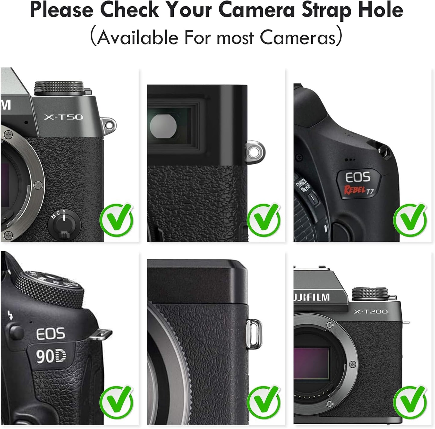 [VOVMOEYA] Camera Strap, Camera Neck Strap with Triangle Ring for Fujifilm/for Nikon/for Canon/for Sony/for Panasonic Shoulder Strap for Fuji X-T50, Compact Camera, SLR Mirrorless, Digital Cameras,