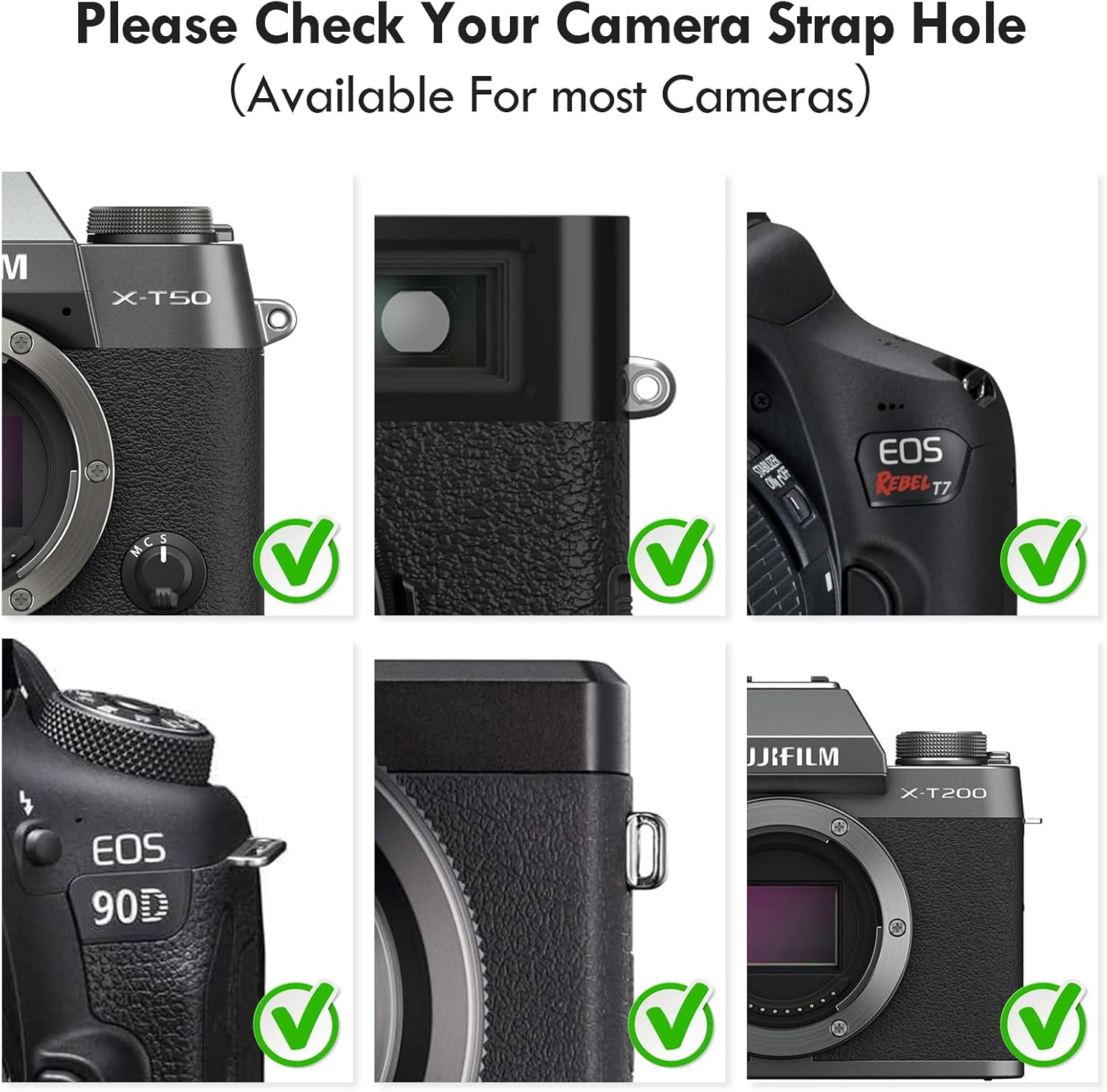 [VOVMOEYA] Camera Strap, Camera Neck Strap with Triangle Ring for Fujifilm/for Nikon/for Canon/for Sony/for Panasonic Shoulder Strap for Fuji X-T50, Compact Camera, SLR Mirrorless, Digital Cameras,