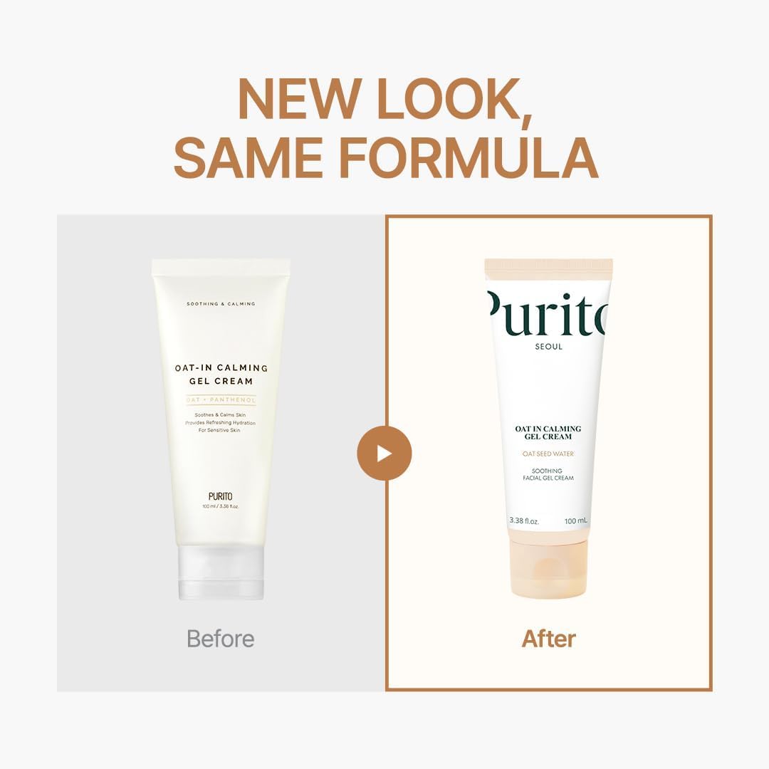 PURITO Oat in Calming Gel Cream, 3.4 fl oz (100 ml)