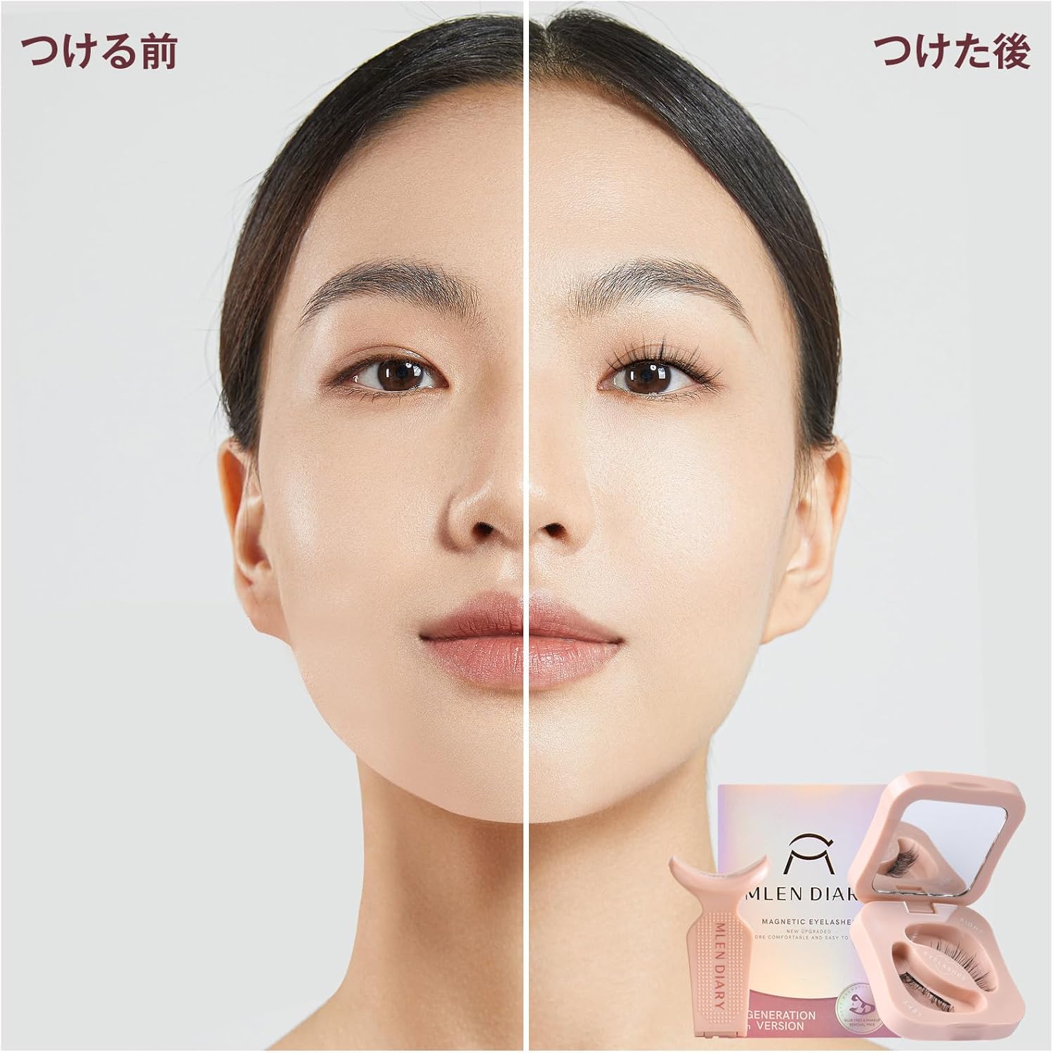 MLEN DIARY Magnetic False Eyelashes, Magnetic Eyelashes, 1 Pair 3D Magnetic False Eyelashes, Ultra Lightweight Large Magnetic False Eyelashes, Magnetic Eyelashes, Premium Fiber, Waterproof,