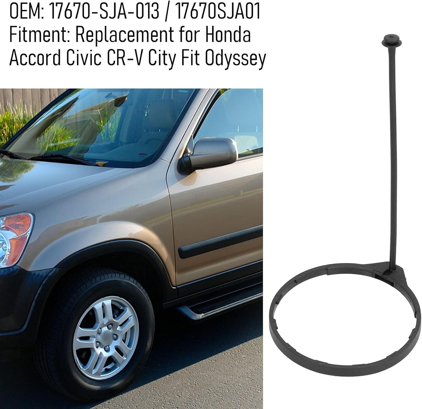 Fuel Tank Cap Line, Tank Fuel Cap Cord, Rubber Fuel Cap Retention Strap Replacement for 17670-SJA-013 Accord Civic CR-V City Fit Odyssey