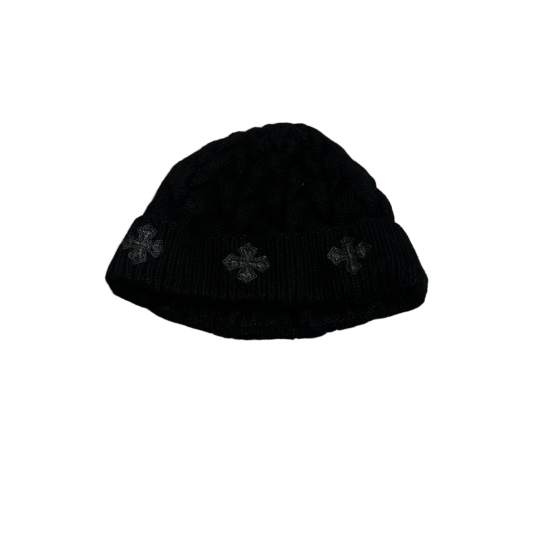 CHROME HEARTS 'BLACK' VINTAGE CELTIC CROSS PENDANT KNIT BEANIE