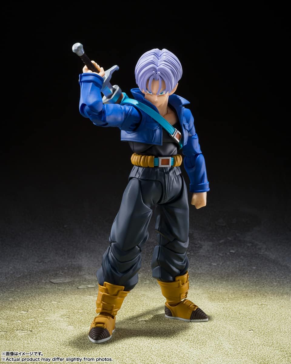 BANDAI SPIRITS S.H. Figuarts Dragon Ball Z Super Saiyan Trunks - Boy From The Future, Approx. 5.5 inches (140 mm), PVC & ABS Pre-painted Action Figure