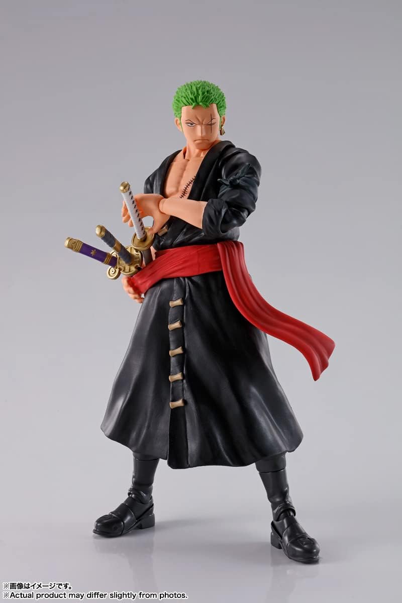 BANDAI SPIRITS S.H. Figuarts ONE PIECE Roronoa Zoro - Onigashima Invasion - Approx. 5.9 inches (150 mm), ABS & PVC, Pre-painted Action Figure