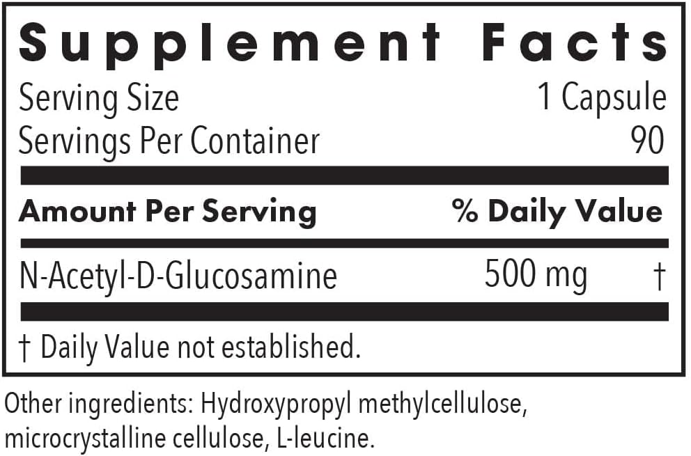 N-Acetyl Glucosamine (NAG) 500 mg 90 Vegetarian Capsules [Direct from overseas]
