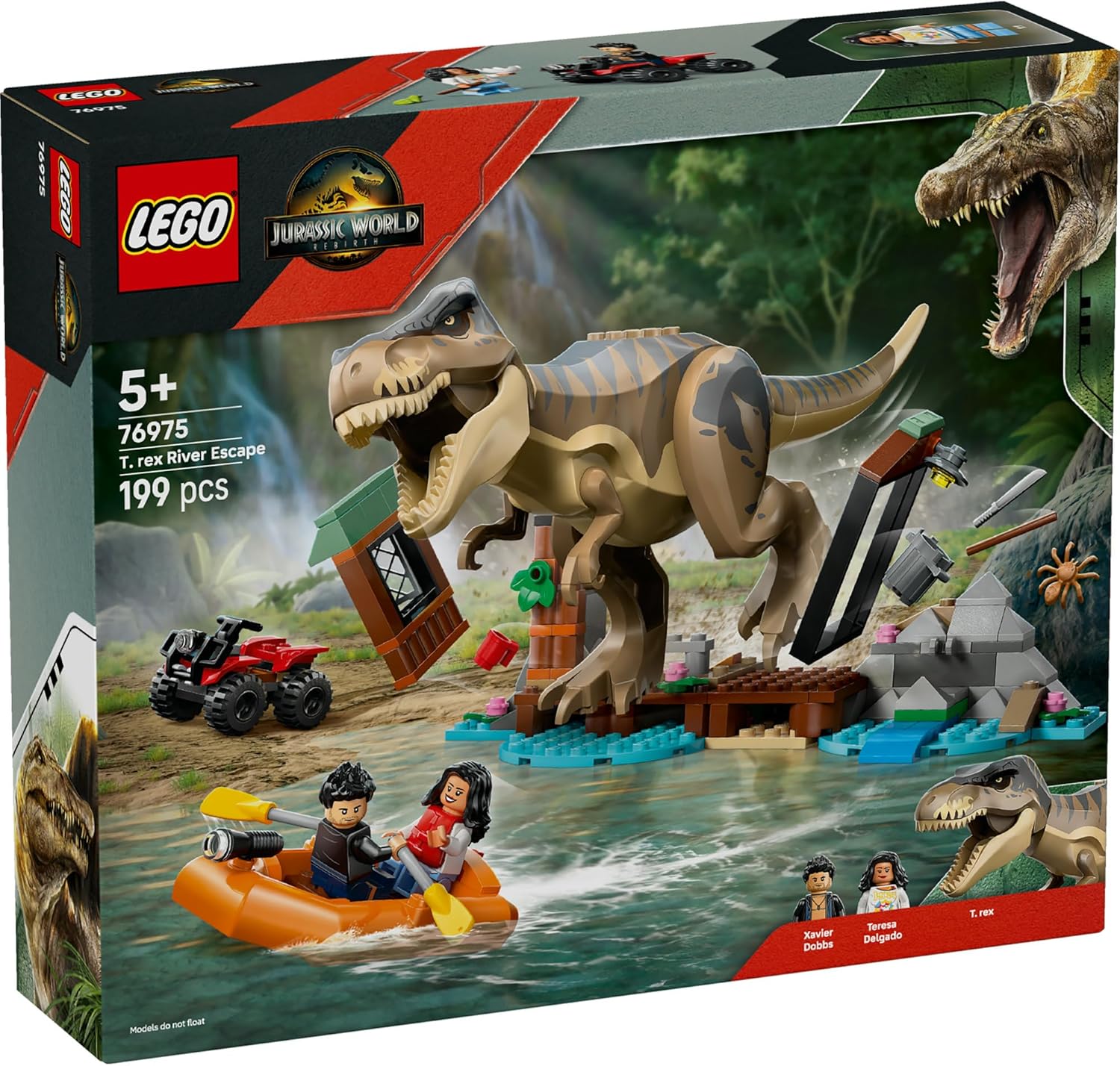 LEGO 76975 Jurassic World T-Rex Escape Toy Toy Birthday Present Blocks Educational Boys Girls Children 5 Years 6 Years 7 8 Years Old Dinosaur Competition Robot
