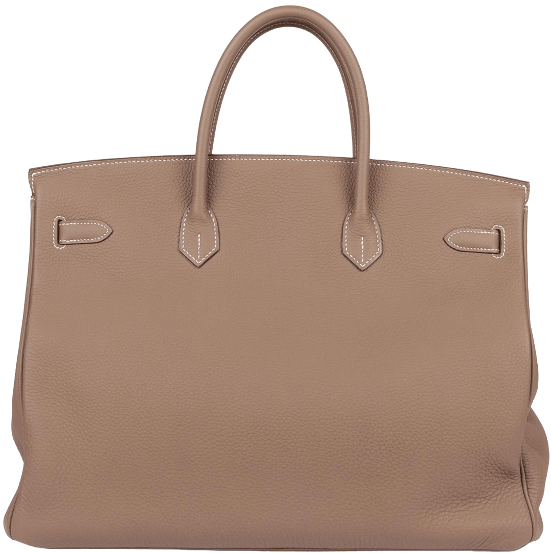 HERMÈS 'TAN' ETOUPE TOGO LEATHER BIRKIN 40 BAG