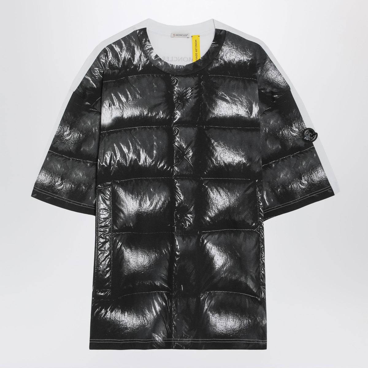 Moncler モンクレールx A $ ApロッキーブラックコットンTシャツとデジタルプリント - Image 2