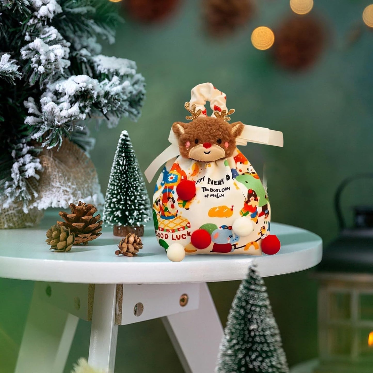 クリスマス グッディバッグ - パーティー フェイバーズ ホリデー ラッピング ポーチ,クリスマス バッグ お菓子用 | チョコレート ナッツ グミ 小さな玩具 ロリポップ クラッカー用