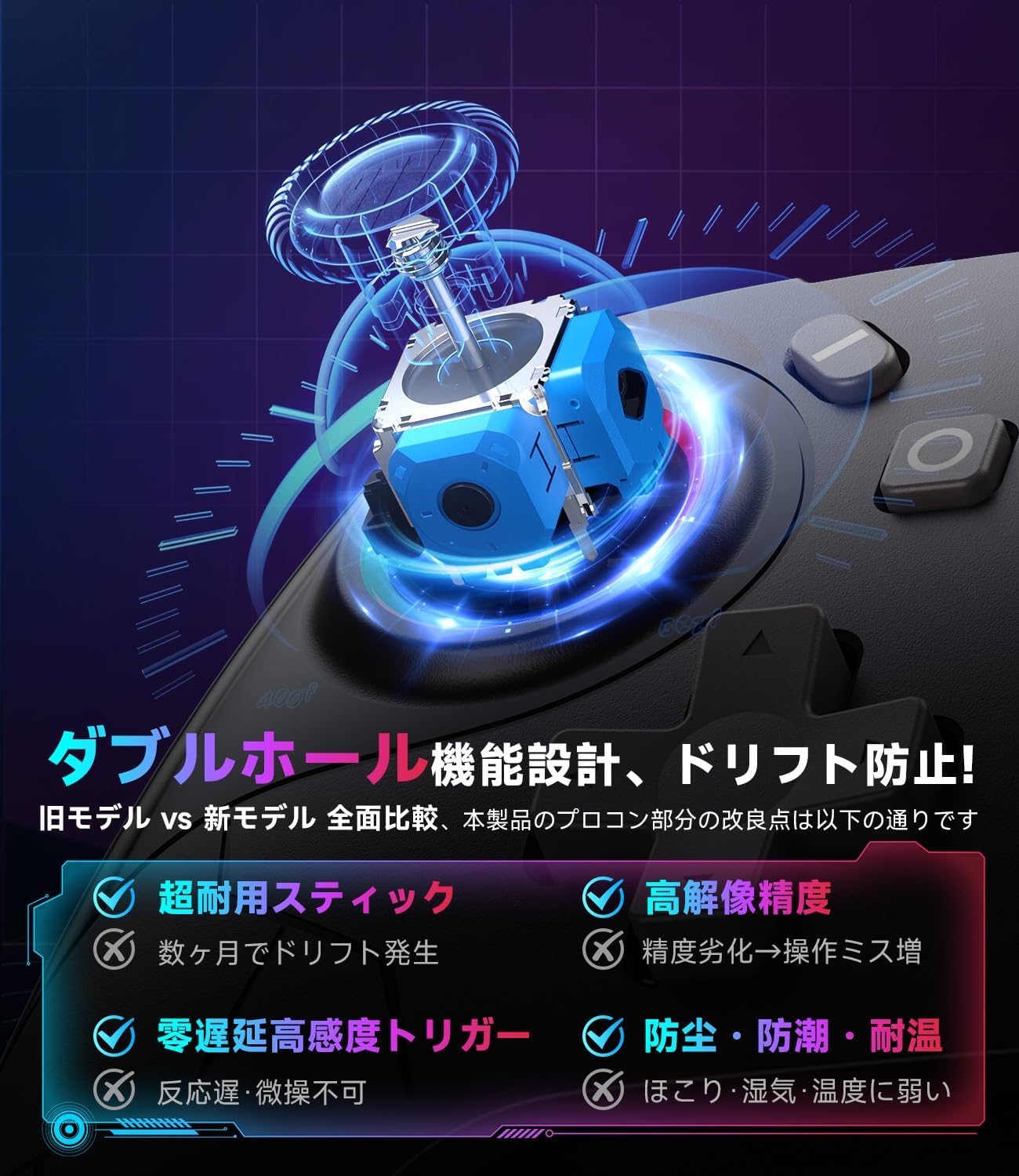 Switch Controller, TURBO Continuous Fire Function, Zero Delay, Wireless, Bluetooth Connection, 1000 mAh, Large Capacity, 20 Hours of Continuous Use, Macro Function, Back Button, Switch, Controller, 6