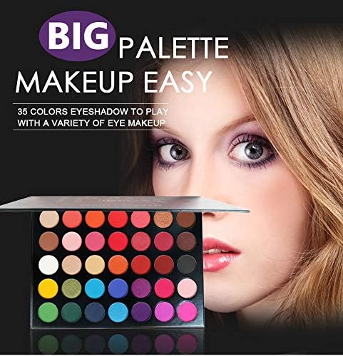 Beauty Glazed 35 Color Eyeshadow Palette, Eyeshadow Palette, Pearl/Matte, Transparent, Moisturizing Ingredients, Western Style, Portable, Easy to Use, Multicolor