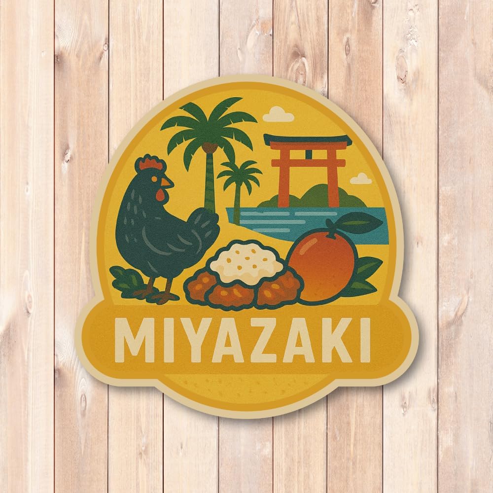 Kyushu and Okinawa Local Sticker Set, 8 Different Prefecture Designs, Includes Sakurajima, Gayen Yamakasa, Hot Springs, Balloons, Mango, and Castela, Perfect for Travel, Tourism