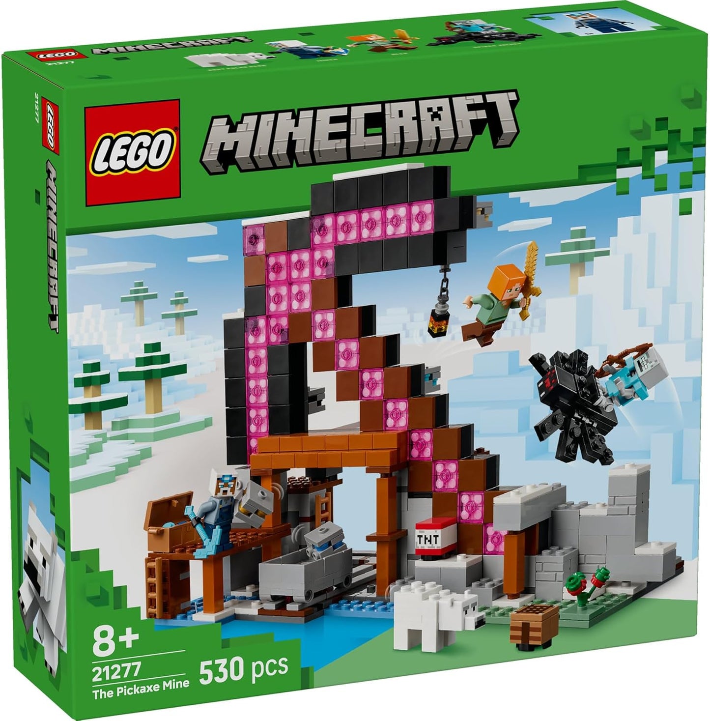 LEGO Minecraft Pickaxe Mine Toy Plaything Birthday Present Blocks Boys Girls Children 8 9 10 Years Old Elementary School Minecraft Minecraft Goods Game Battle Robot 21277