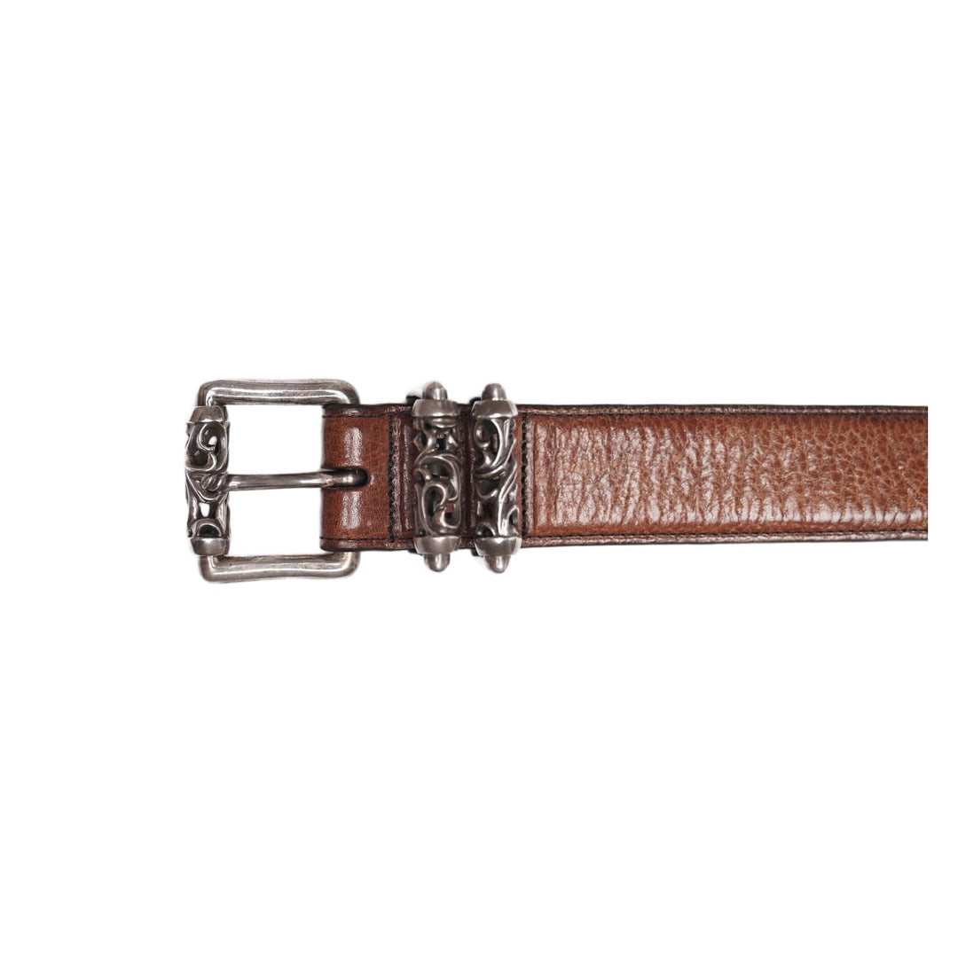 CHROME HEARTS BROWN 'DOUBLE ROLLER' BELT