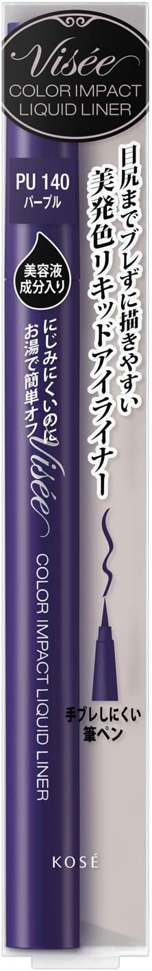 Visee Riche Color Impact Liquid Liner Eyeliner PU140 Purple 0.4ml (x1)