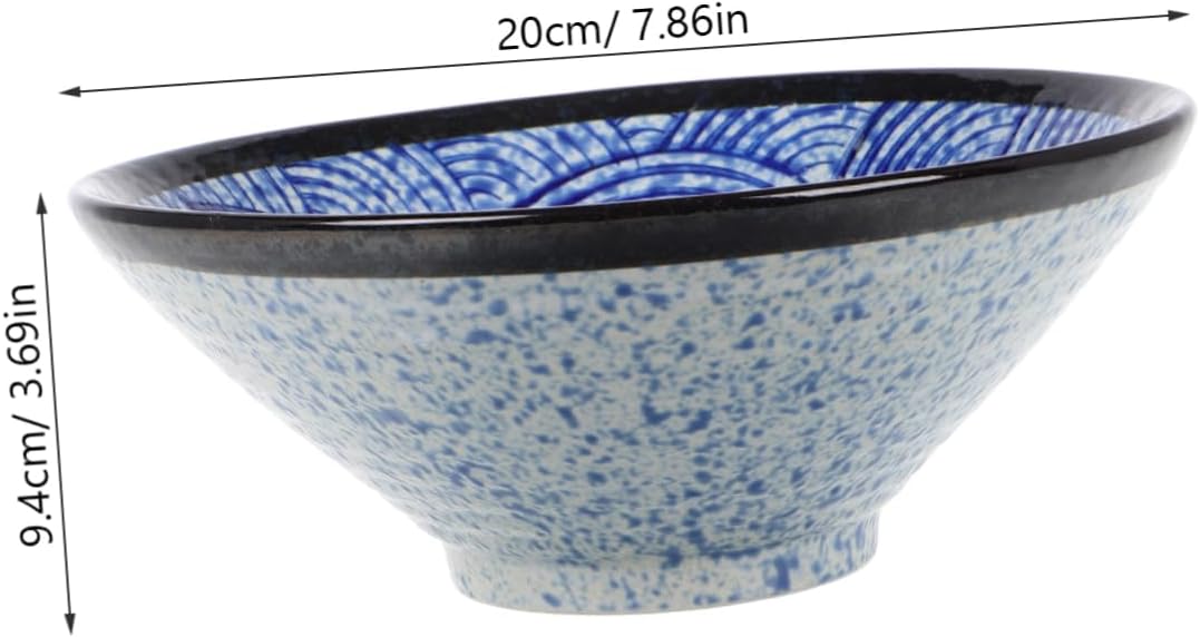 MOLUCKFU Japanese Ramen Bowl Ice Cream Bowl Udon Instant Ramen Bowl Ceramic Bowl Rice Bowl Four Bowl Chinese Soup Bowl Ceramic Korean Bowl Instant Noodle Bowl Porcelain