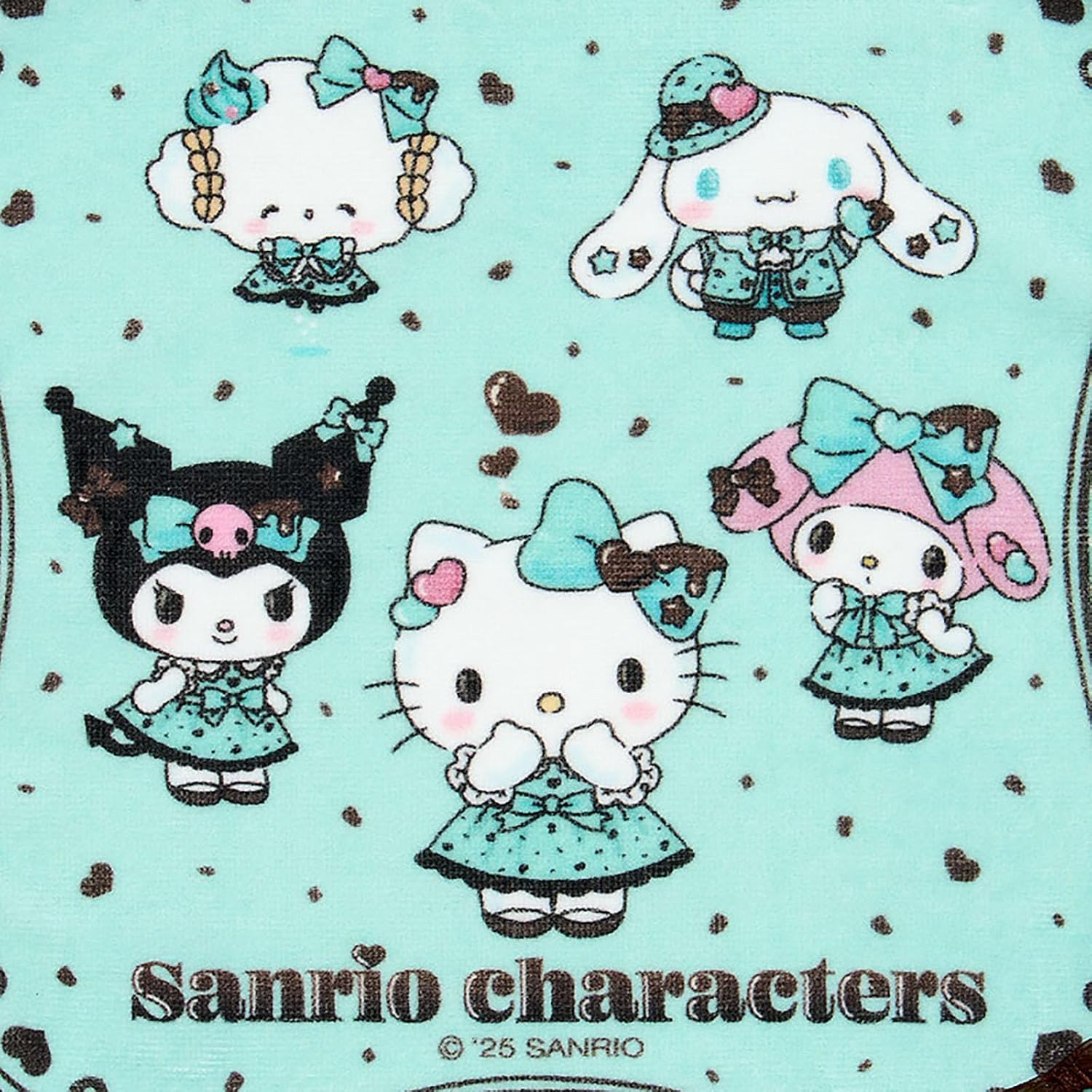 Sanrio 444626 Petite Towel (Chocolate Mint), Sanrio Characters, Body: 100% Cotton, Ruffle: 100% Polyester, Handkerchief