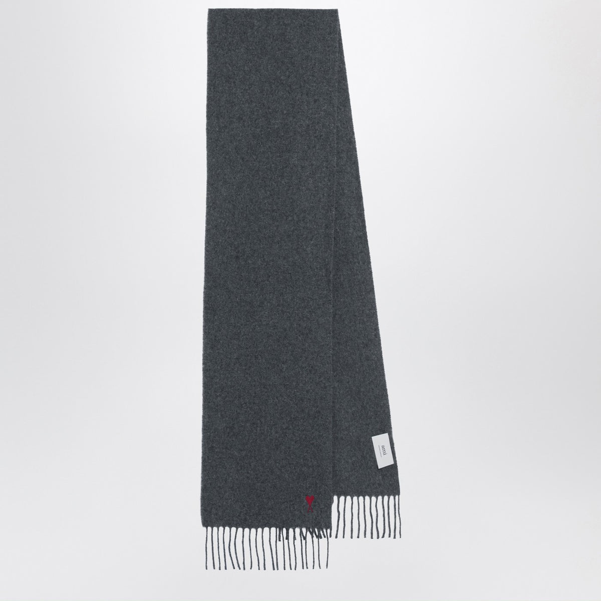 Ami Ami Paris Dark Gray Ami De Coeurウールスカーフ - Image 2