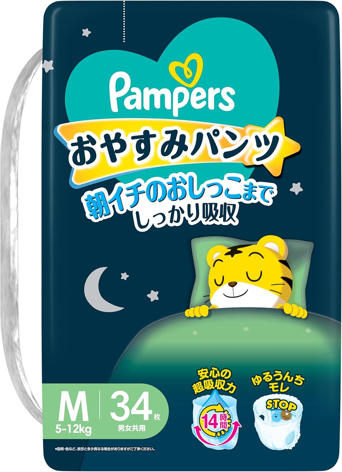 Pampers Pants M Size Diaper Night Sleep Pants 13.6 - 26.6 lbs (6 - 12 kg), 34 pieces