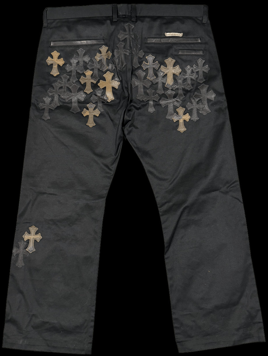 CHROME HEARTS 'BLACK CAMO' FLOODED CHINO PANTS