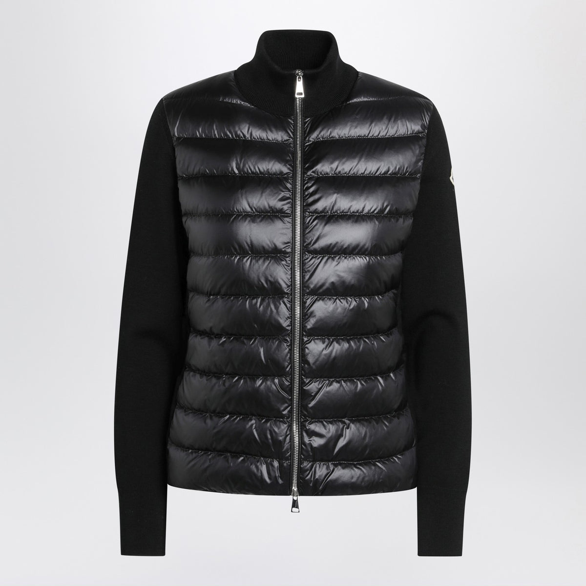 Moncler モンクラーブラックパッド入りジップアップカーディガン - Image 2