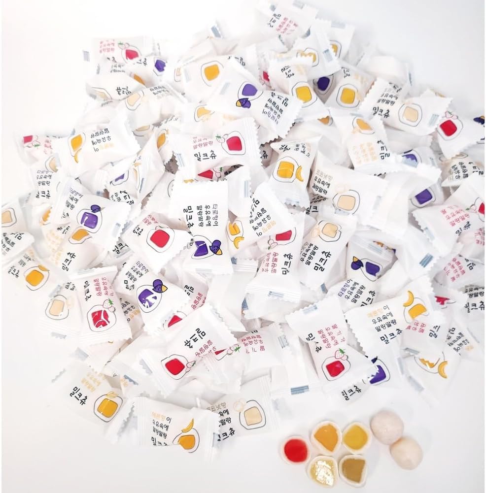 HAOLIYUAN Milk Chew Milk Chew 5 Flavors Mixed Candy 2.2 lbs (1 kg), Popular Snack, Fruit Scent, Korean Distribution Version (1 Piece)
