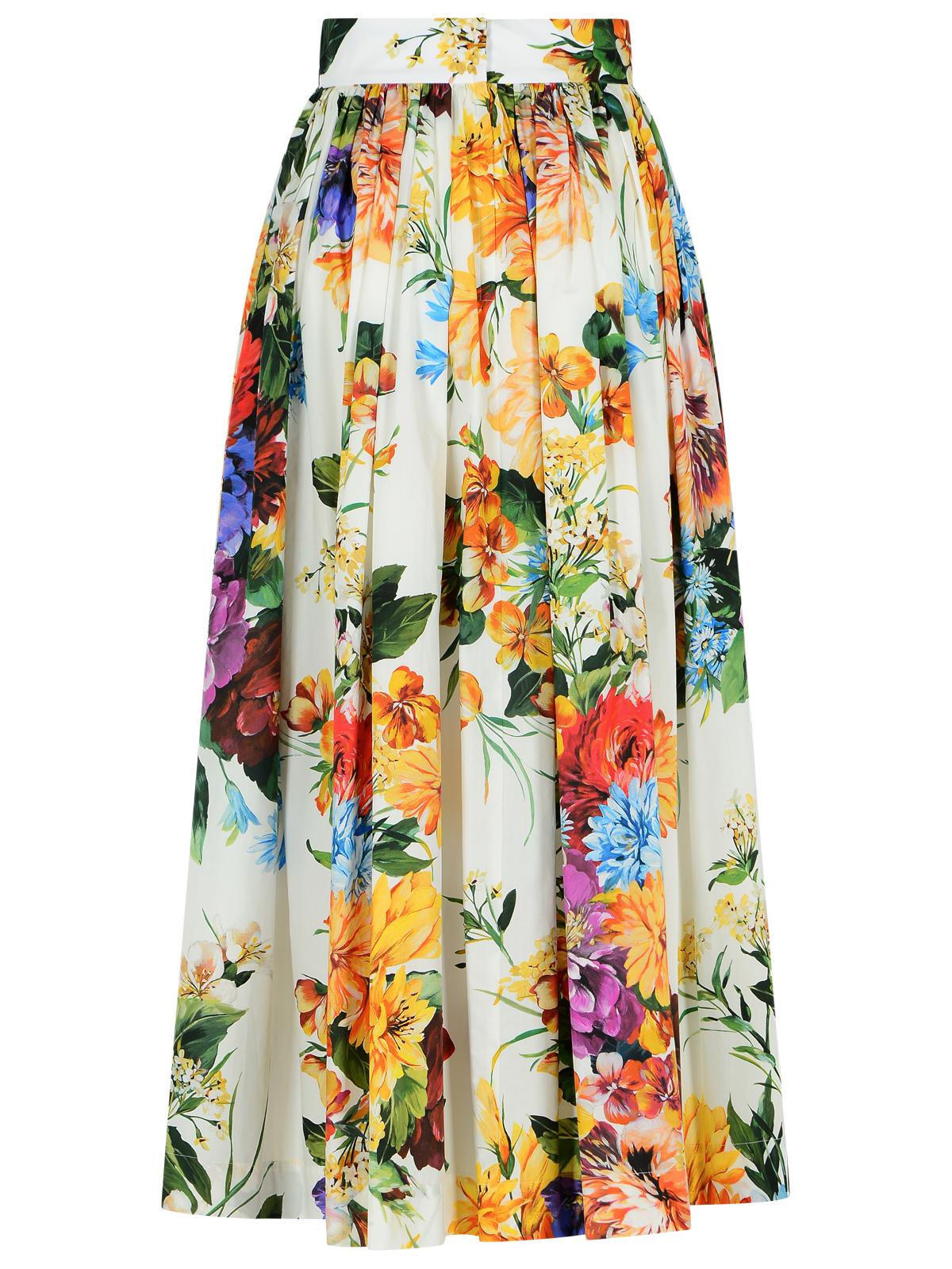 Dolce  Gabbana Dolce＆Gabbana 'Fiorata'マルチカラーコットンスカート - Image 2