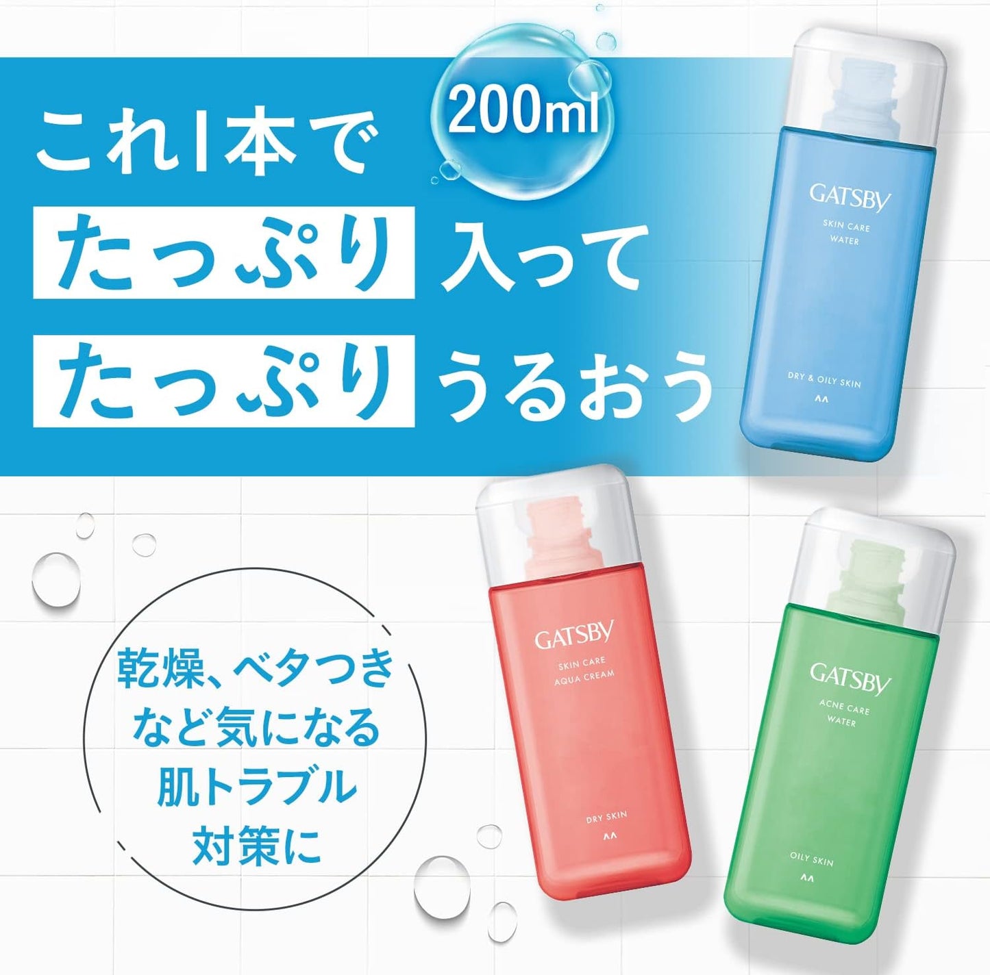 GATSBY Men's All-in-One Acne Care Water for Medicated Acne Care