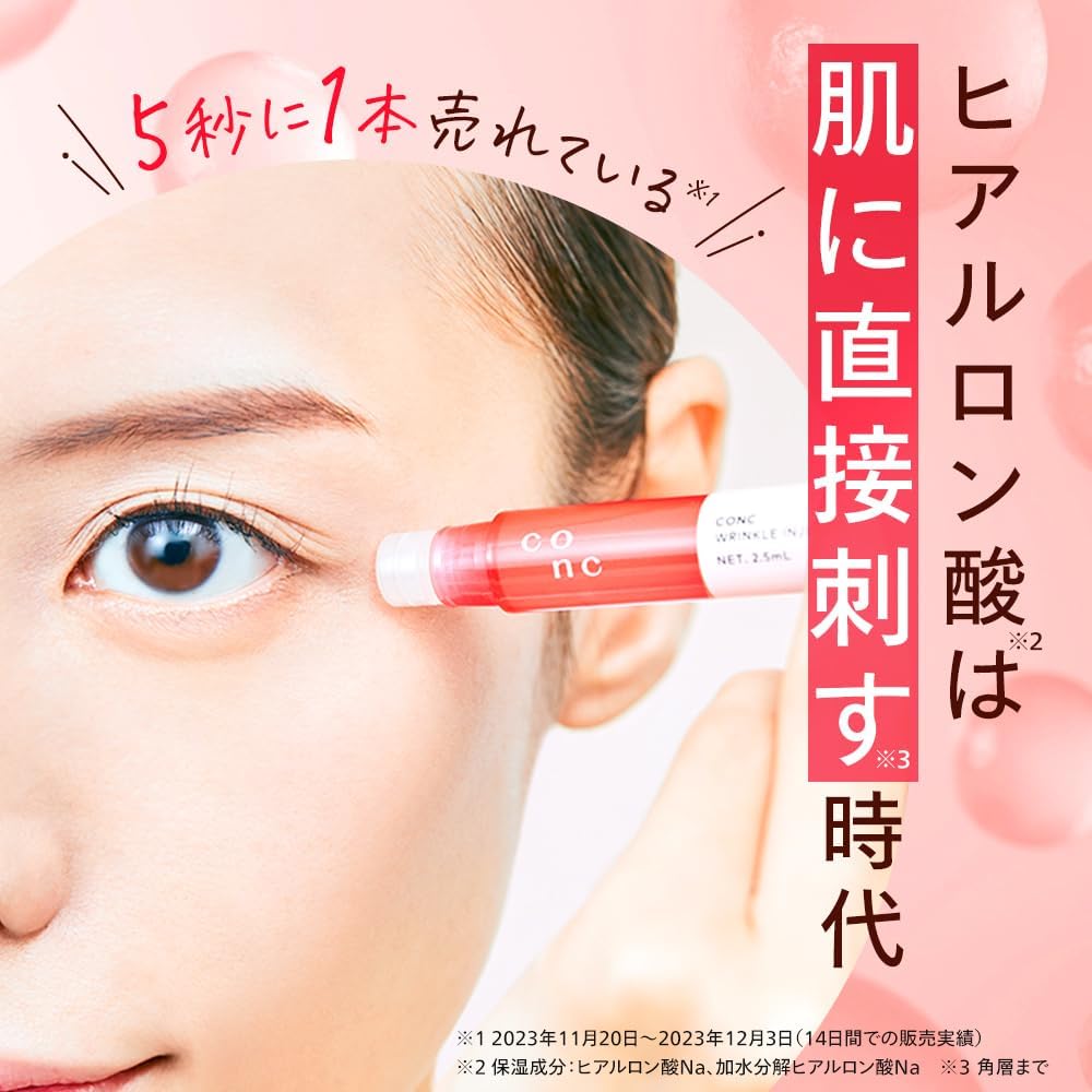 CONC Wrinkle Injection, 0.1 fl oz (2.5 ml), Micro Needle Serum, Needles, Serum, Under the Eyes, Nasolabial Line, Needle Shot, Next Generation Type, Retinol Formulation, Present, Gift