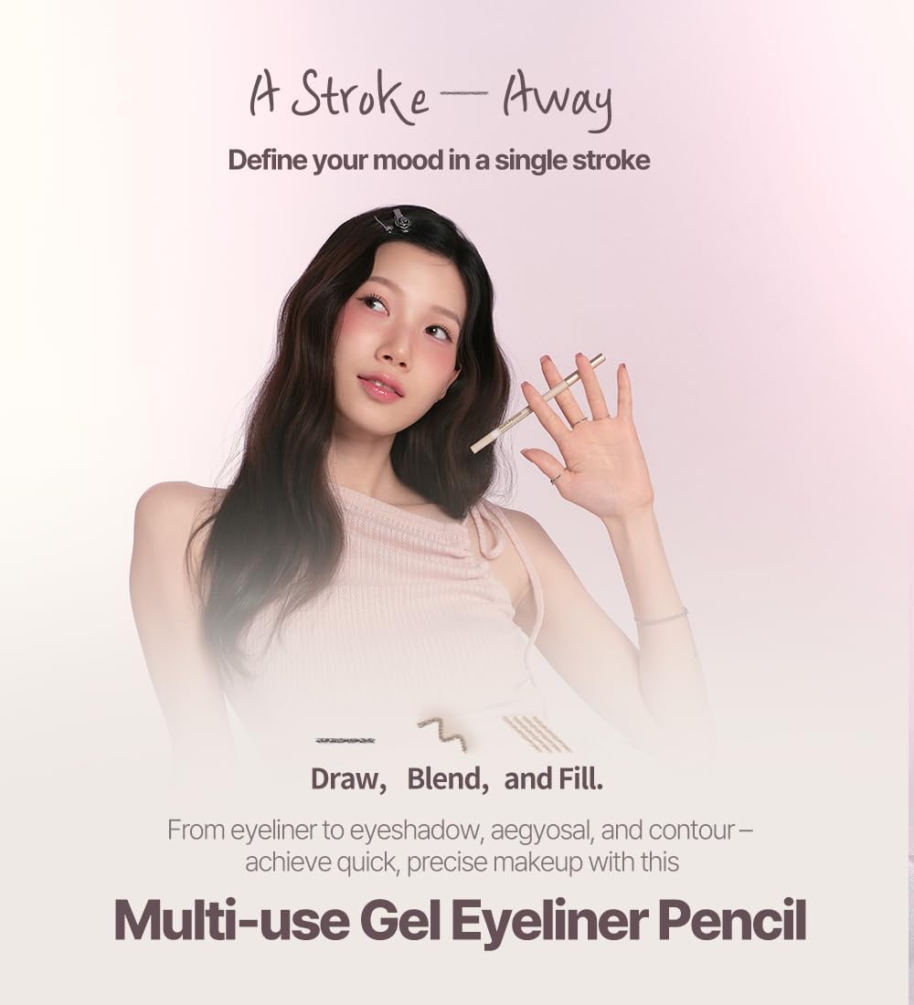 Heart Percent Dot On Mood Gel Eyeliner Pencil Dote On Mood Gel Eyeliner Pencil Waterproof Pencil Eyeliner / Tear Bag / Eyebrow / Concealer High Density Shadow Built-in Sharpener (04. Gray Beige)