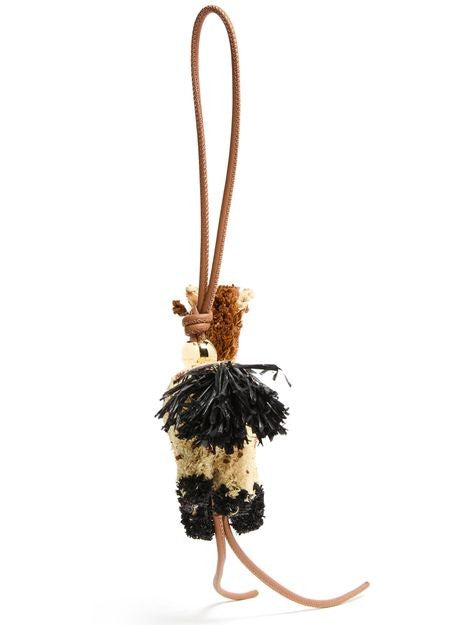 LOEWE Giraffe bag charm in raffia and calfskin - Image 2