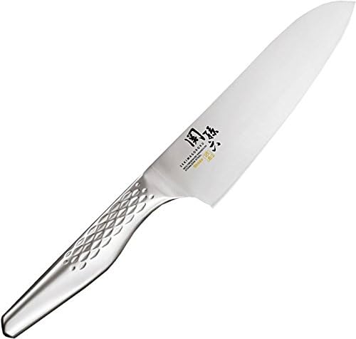 Kai Corporation AB-5156 AB-5163 AP-0308 Santoku Knife Set, 6.5 inches (165 mm) + Petty 4.7 inches (120 mm) + Sharpener + Dish Towel