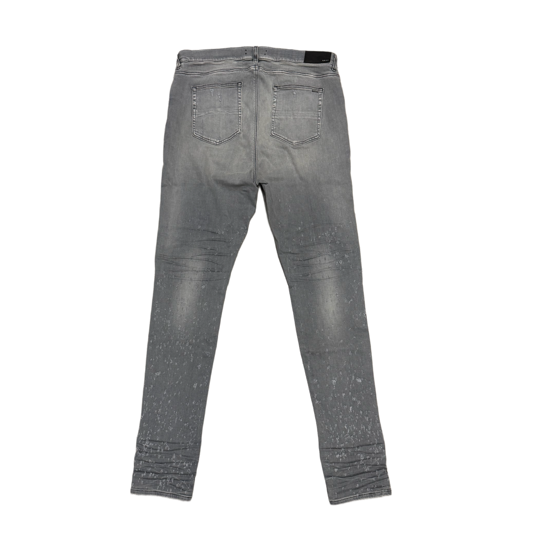 AMIRI 'SHOTGUN' GREY DISTRESSED JEANS