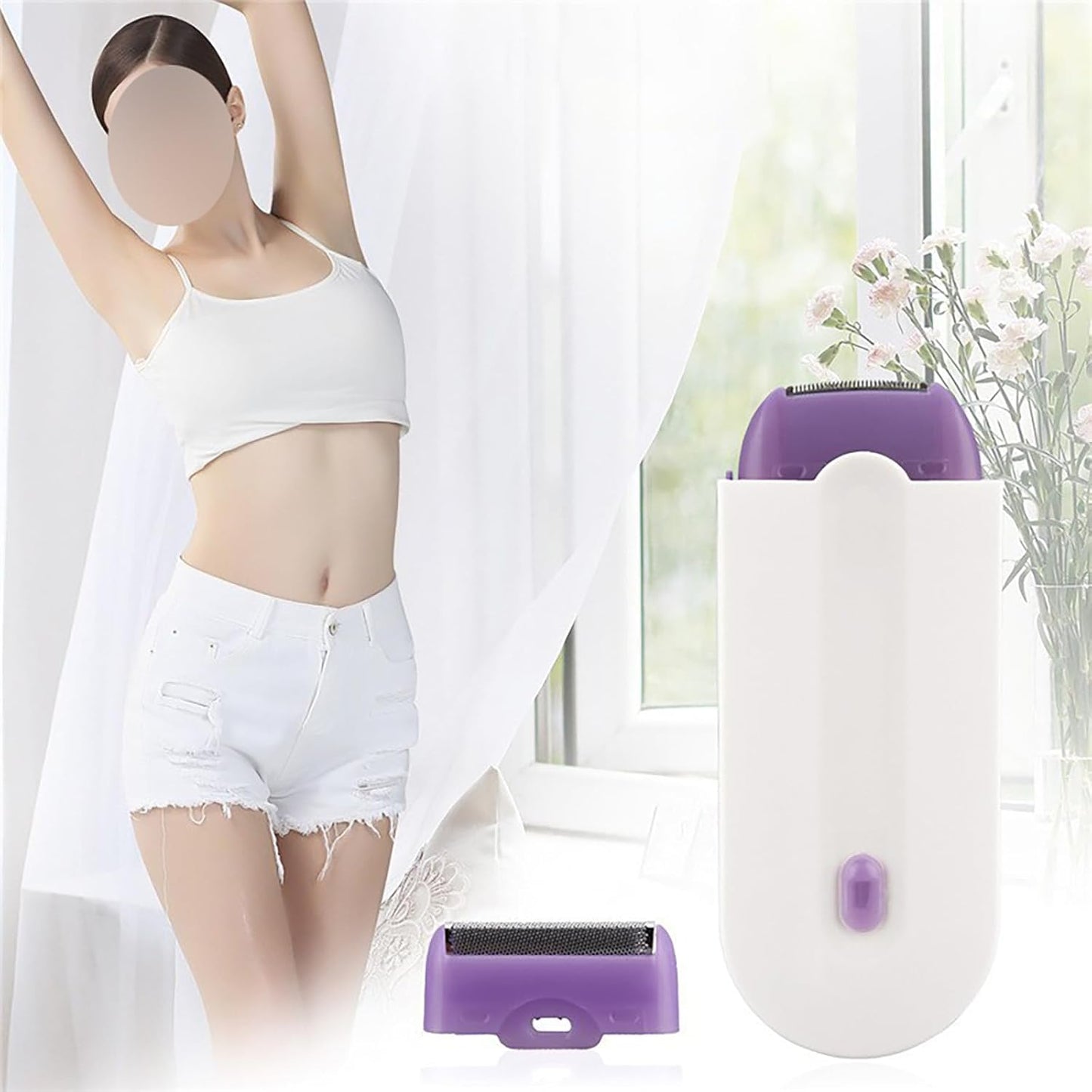 Laser Hair Removal Device USB Rechargeable Female Epilator Portable Lighted Epilator Painless Epilator Laser Epilator Electric Epilator Body Epilator Female Shaver Painless Unisex Hair Removal Machine
