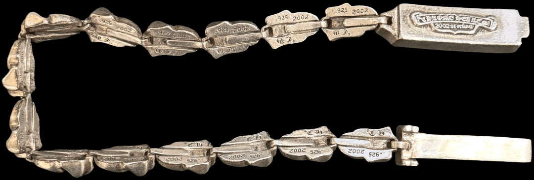 CHROME HEARTS 'ROLLING STONES' 14 LINK SILVER BRACELET