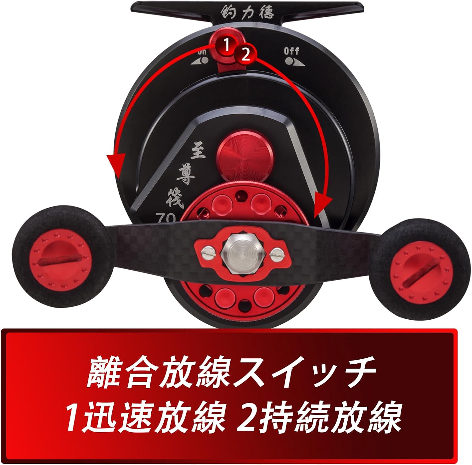 Taikori Raft Reel, Chino Reel, Raft, All Metal, Drop Gear Ratio, 4.8 mm, Left Handle, Squid Fishing, Cascade Fishing, Rock Fishing, Ice Fishing, Rock Snaker, Large Diameter 70 Spool for Freshwater