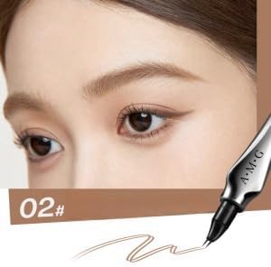 New Feeling Eyebrow Ultra Fine Liquid Eyebrow Pencil, Ultra Fine Double Claw Eyebrow Pencil, Natural Coloring, Waterproof and Long Lasting, No Smearing, No Fading, Beginner's Essentials 02