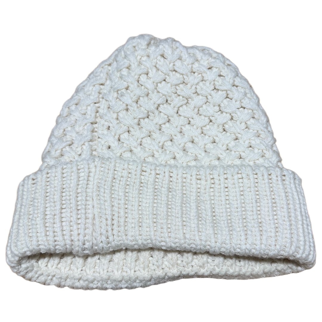 CHANEL 'CREAM' WOVEN KNIT CC BEANIE