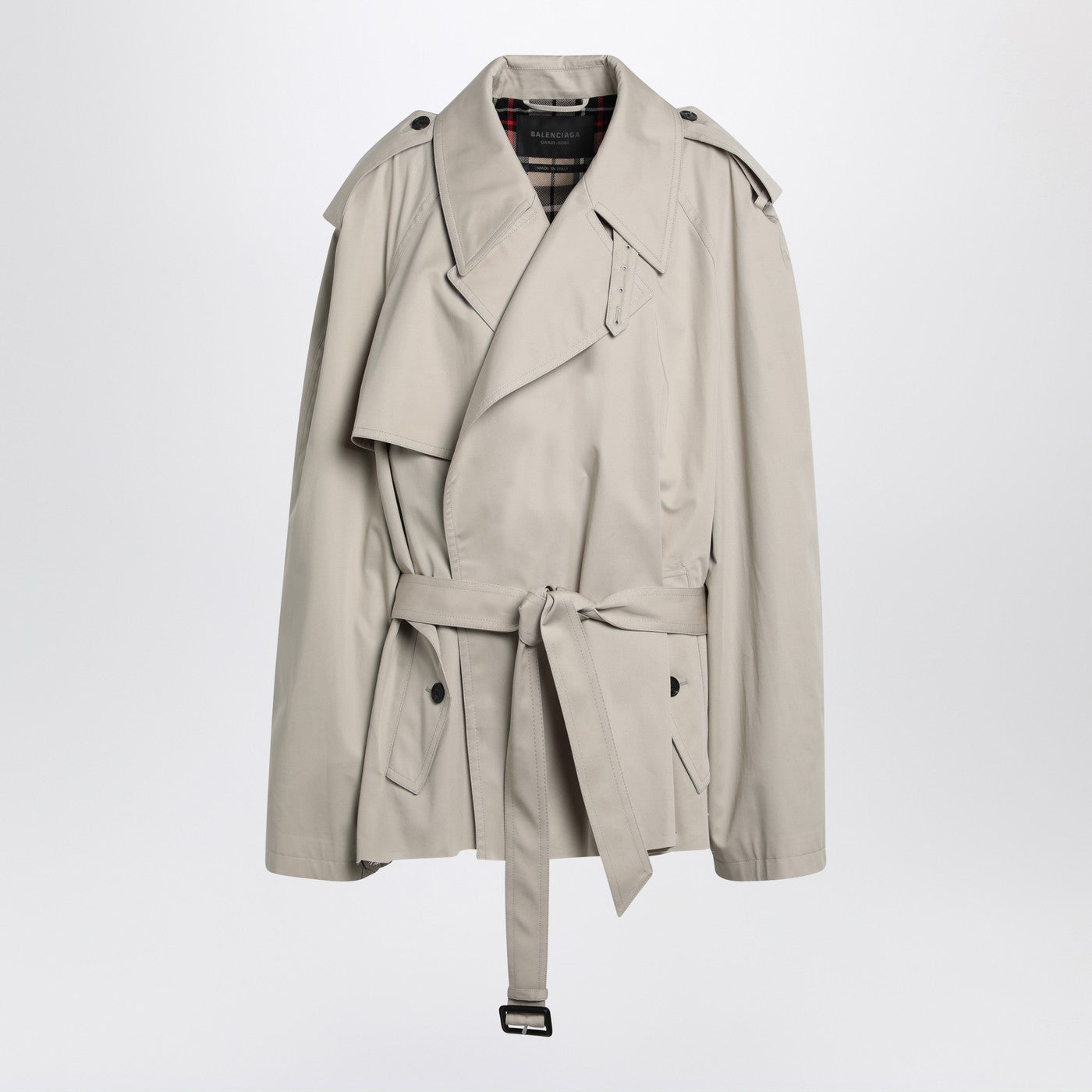 Balenciaga バレンシアガベージュ綿のツイルのトリンチトレンチコート - Image 2