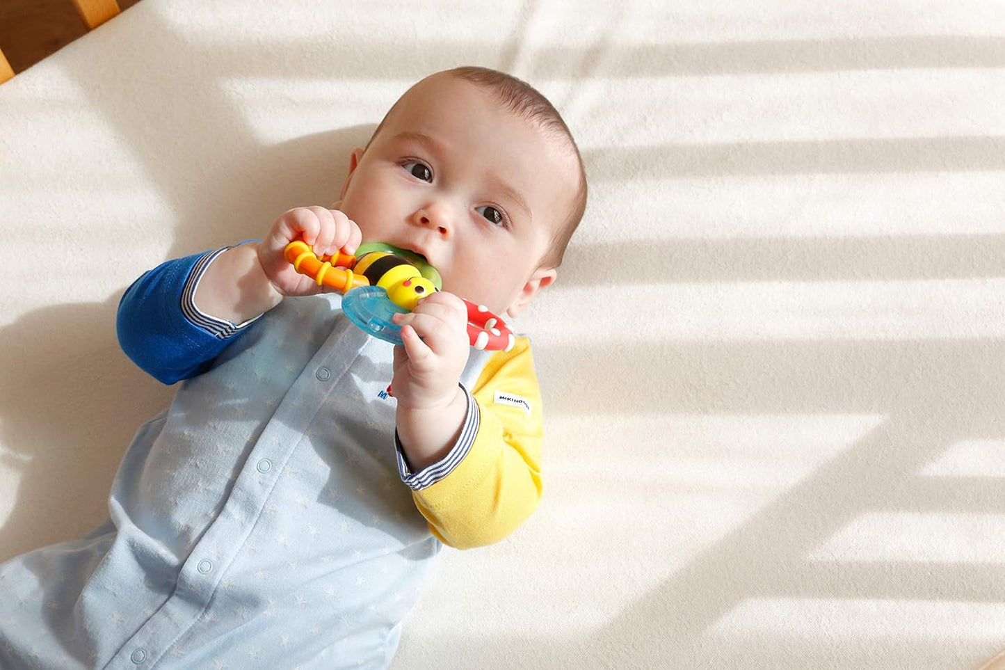 SASSY TYSA80679 ABS Teething Rattle, For 3 Months and Up, Cool, Various Feeling, Bumble Bites Fan