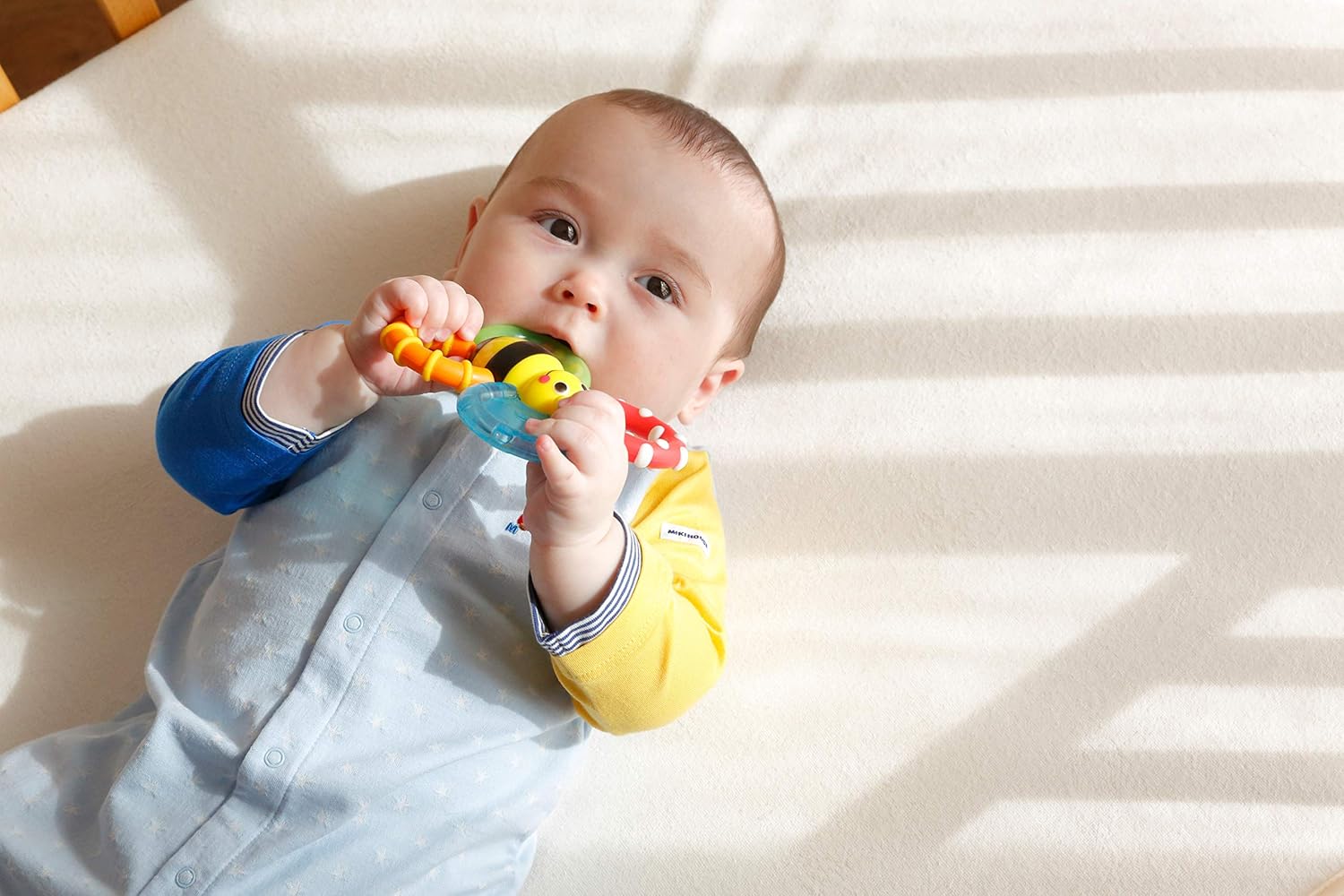 SASSY TYSA80679 ABS Teething Rattle, For 3 Months and Up, Cool, Various Feeling, Bumble Bites Fan