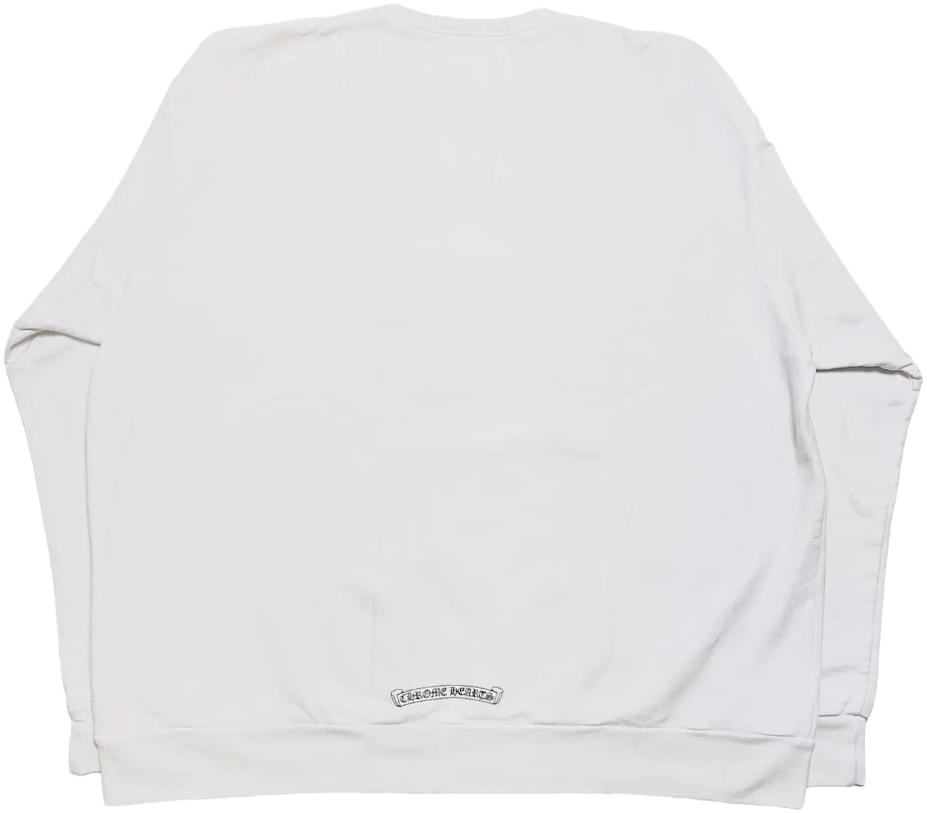 CHROME HEARTS 'LOVE YOU' NECK LOGO WHITE CREWNECK