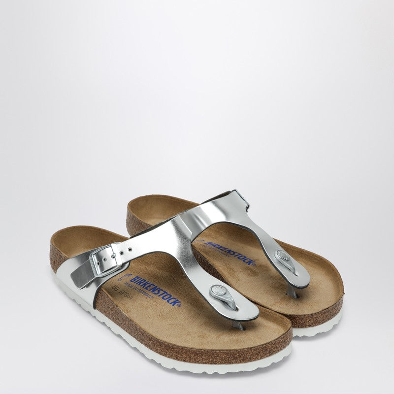 Birkenstock Gizeh Birko Flor Flip Flops Silver - Image 2
