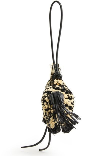 LOEWE Zebra bag charm in raffia and calfskin - Image 2