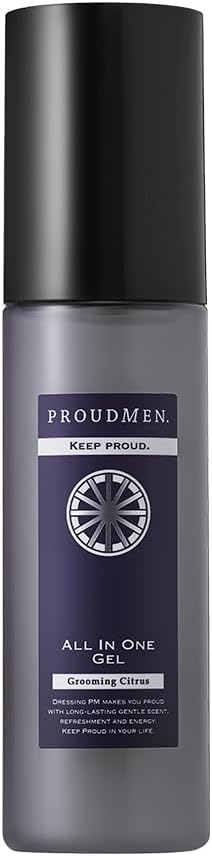 Proud Men All-in-One Gel, Grooming, Citrus Scent, 3.4 fl oz (100 ml), Lotion, Serum, Milky Lotion, Alcohol Free