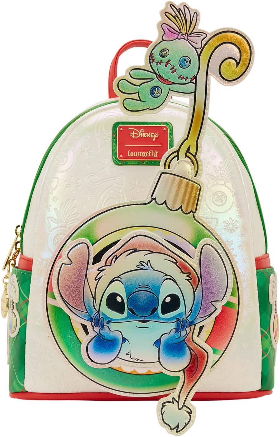 Loungefly Mini mochila navideña Lilo and Stitch de Disney
