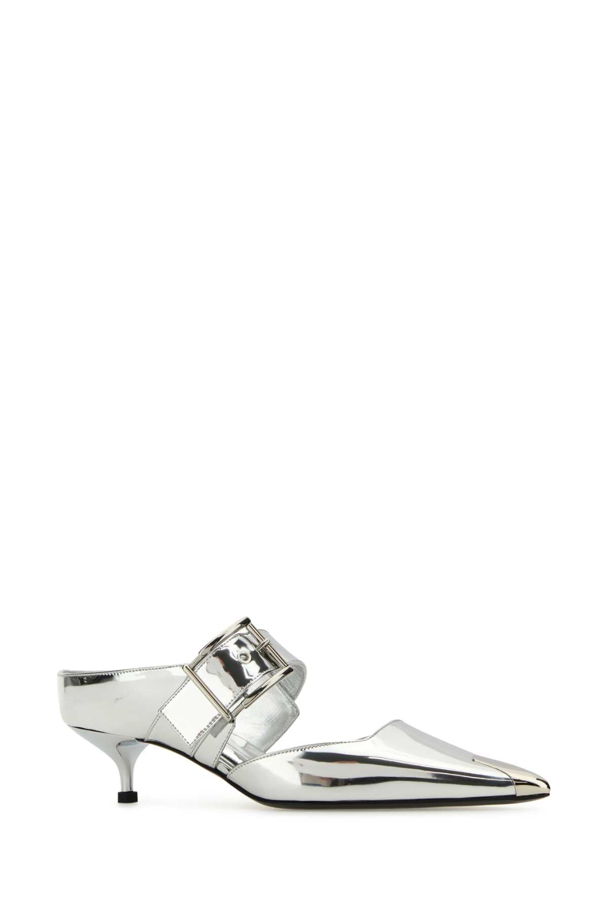 Alexander Mcqueen アレクサンダーマックイーンシルバーレザーパンクポンプ - Image 2